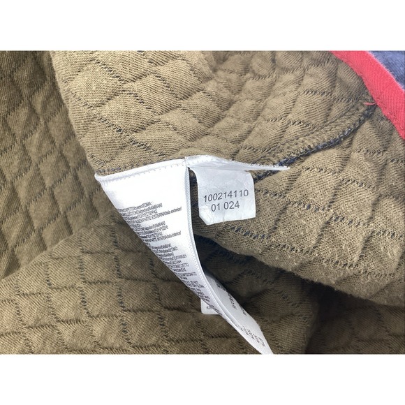 Brooks Brothers Blue Quilted 1/4 Zip Pullover Sweater, Red Trim, Size M - Picture 7 of 9